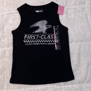 Hybrid Apparel Black Tank with White Graphic